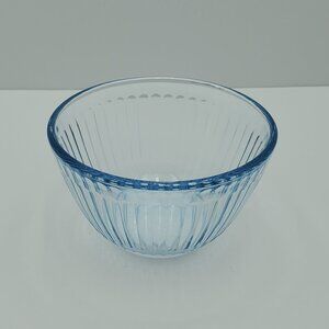 Pyrex 3 Cup Blue Tint Ribbed Bowl 7401 Small Mixing Serving Bowl
